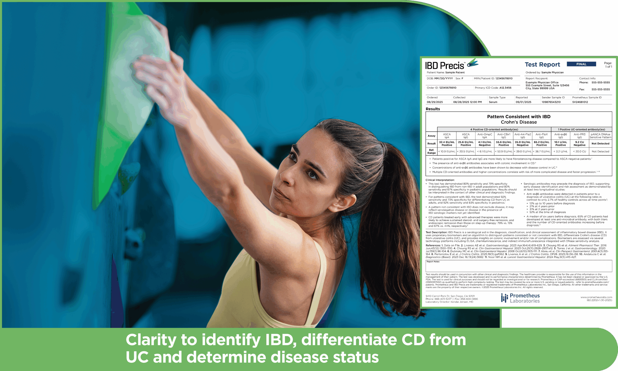 IBD Precis rock climber image with test report.