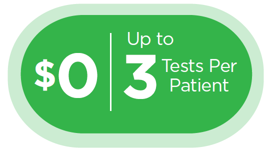 Celltrion Access Program Cost Up to 3 tests per patient for $0 - in a green bubble